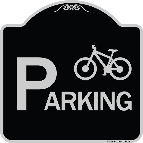 Signmission Bicycle Parking With Graphic Heavy-Gauge Aluminum Architectural Sign, 18" x 18", BS-1818-24325 A-DES-BS-1818-24325 - main